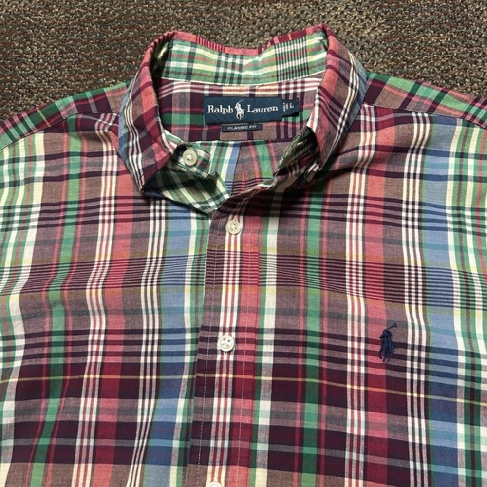 Polo Ralph Lauren Button Down‎ Shirt Classic Fit Men's M Easter Multicolor Plaid